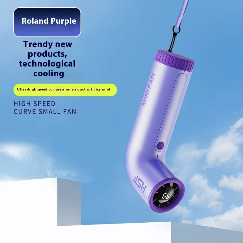 Mini Turbine USB Fan – 100-Speed, Digital Display, Long Battery Life