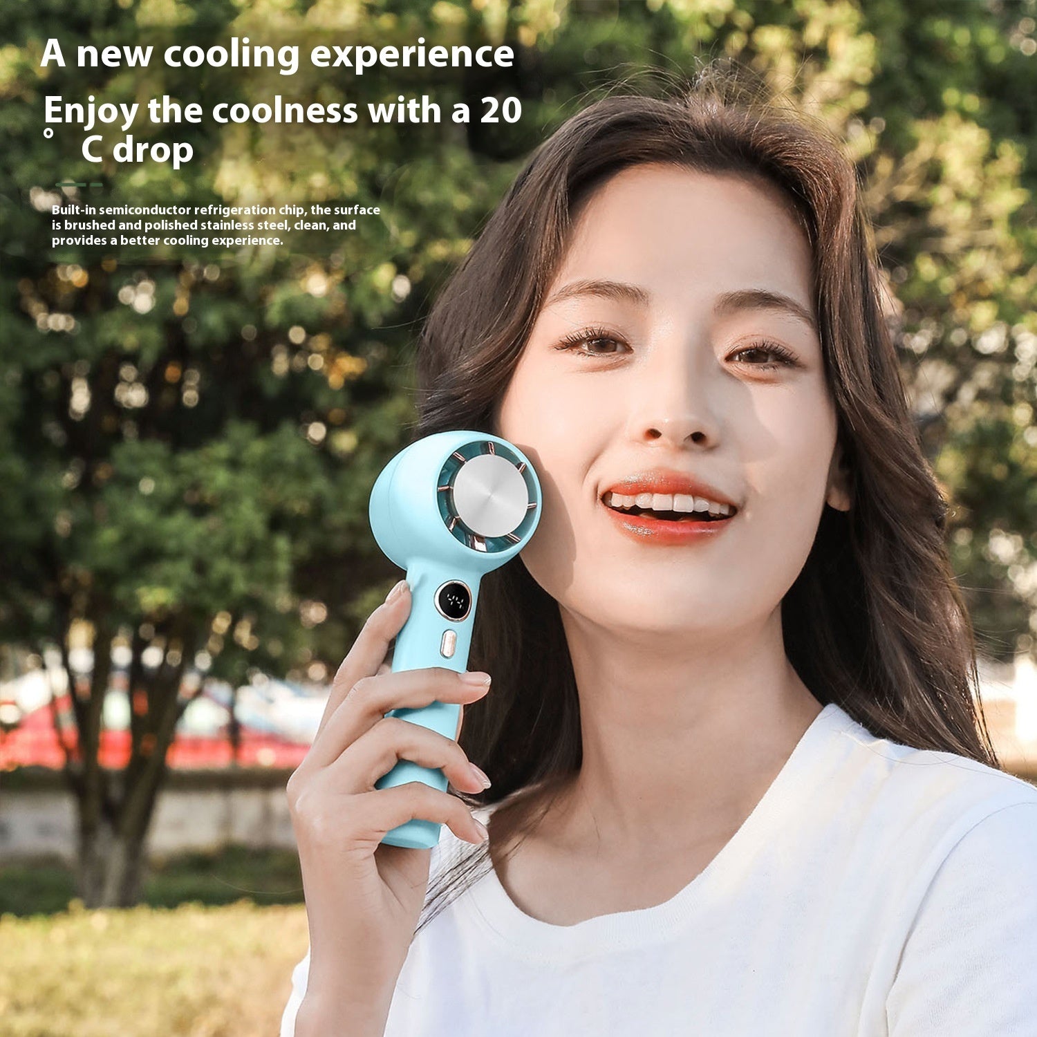 Digital Display Cooling Fan Desktop Bracket Ice Compress Small Handheld Fan - The Summer Stop