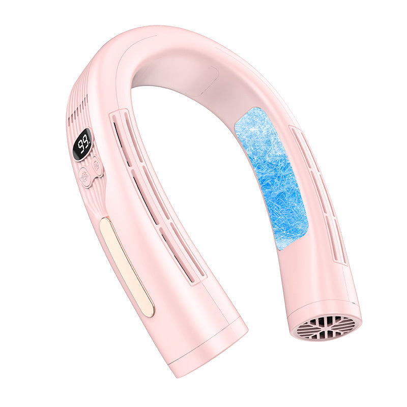 Outdoor Fashion Neck Cooler – Portable Bladeless Fan with Ice Storage