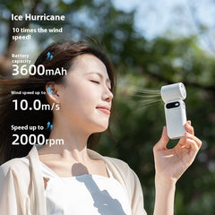 Small Hurricane Handheld Fan – 100-Speed Smart Display Turbo Cooling