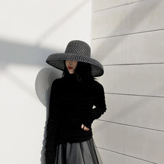 Black Net Red Straw Hat Sun Hat Sunscreen Holiday Seaside Beach Big Brim Summer Sun Hat - The Summer Stop