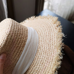 Raw Raffia Hat Bowknot Beach Hepburn Sun Hat Holiday - The Summer Stop
