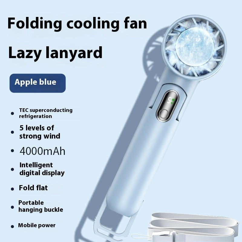 Foldable Handheld Fan with Refrigeration – 5-Speed Cooling On the Go