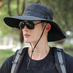 Men's Big Brim Sun Protection Fishing Fisherman Hat - The Summer Stop