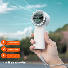 Handheld High-speed Turbine Fan Outdoor Cooling Portable Violent Wind USB Battery Digital Display Desktop - The Summer Stop