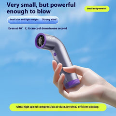 Mini Turbine USB Fan – 100-Speed, Digital Display, Long Battery Life