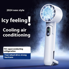 Foldable Handheld Fan with Refrigeration – 5-Speed Cooling On the Go