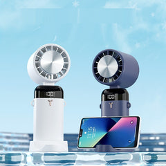 Mini Leafless Folding Fan – Digital Display & USB Cooling