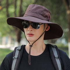 Men's Big Brim Sun Protection Fishing Fisherman Hat - The Summer Stop