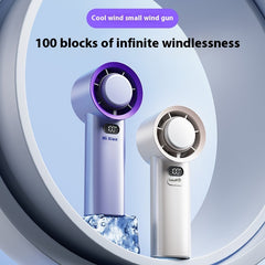 Small USB Handheld Refrigeration Fan – Ice Compress, Non-Polar Adjustable, 3600mAh Battery