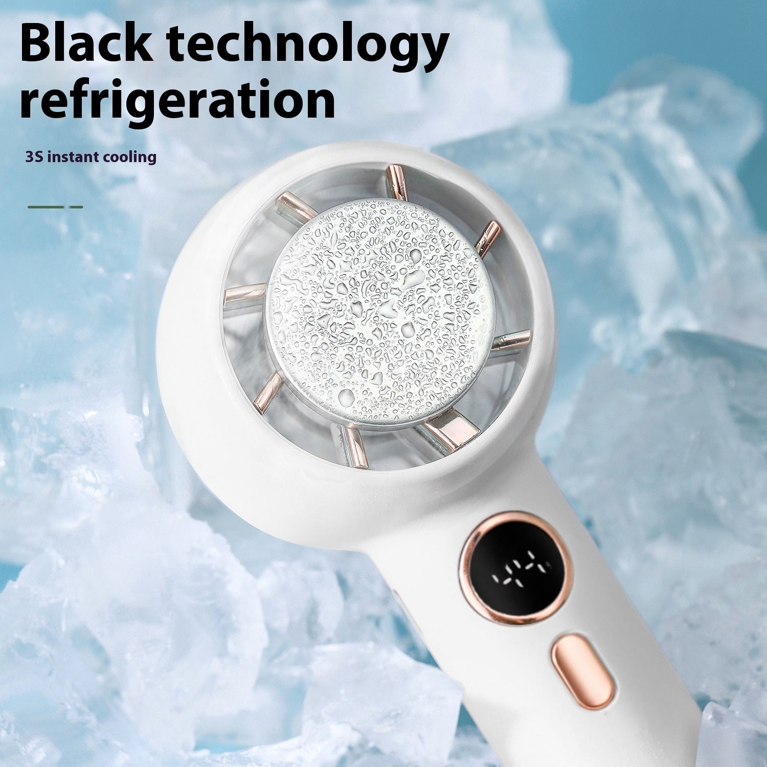 Digital Display Cooling Fan Desktop Bracket Ice Compress Small Handheld Fan - The Summer Stop