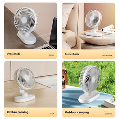Electric Fan Household Usb Charging Shaking Head Mute Desktop Air Circulator - The Summer Stop