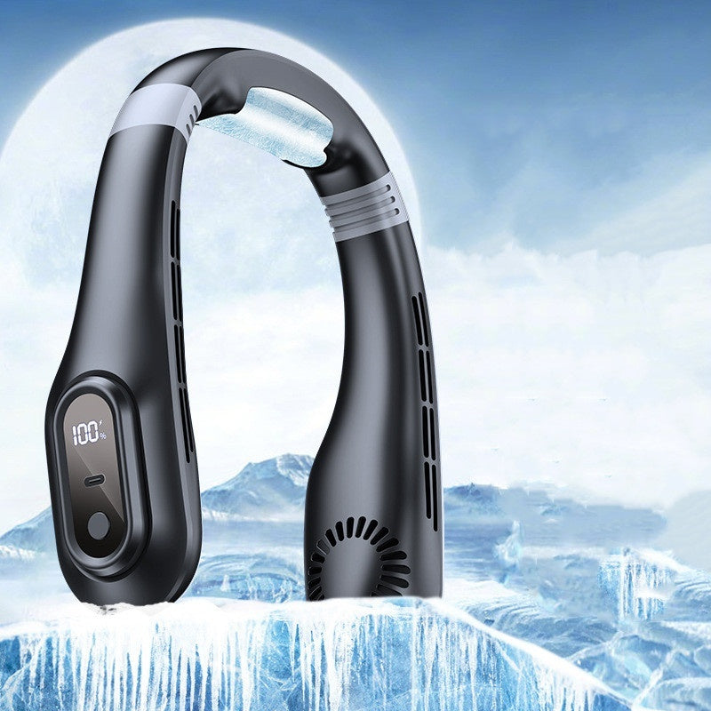 Blade-Free Halter Fan – Silent, Portable, Wearable Neck Fan with 3-Speed Cooling