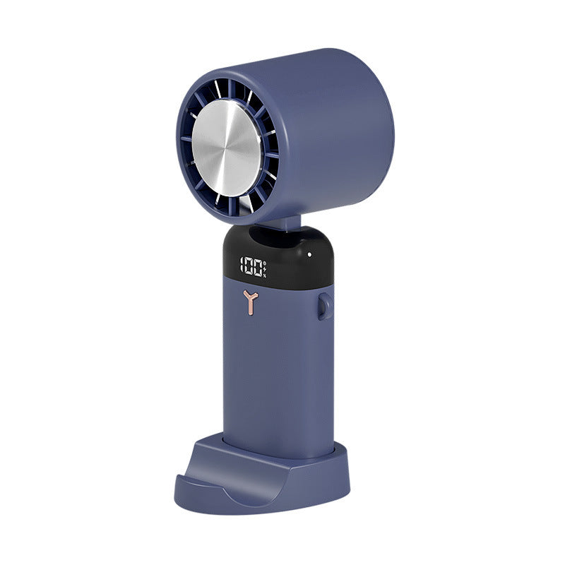 Mini Leafless Folding Fan – Digital Display & USB Cooling