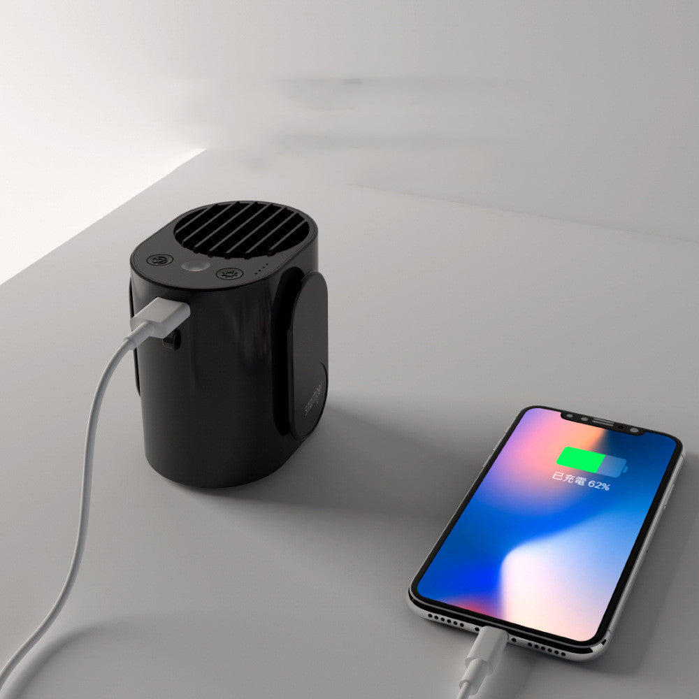 Waist Hanging Power Fan – 9600mAh USB Rechargeable Fan, Power Bank & Light