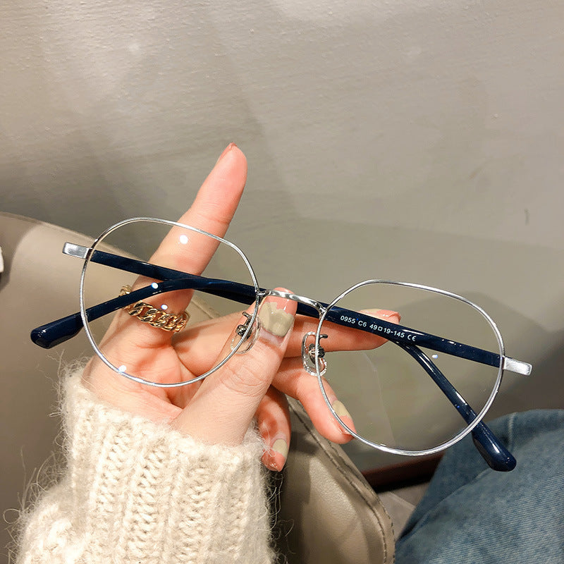 Metal Plain Myopic Face Without Makeup Glasses Acetate Frames Frame - The Summer Stop