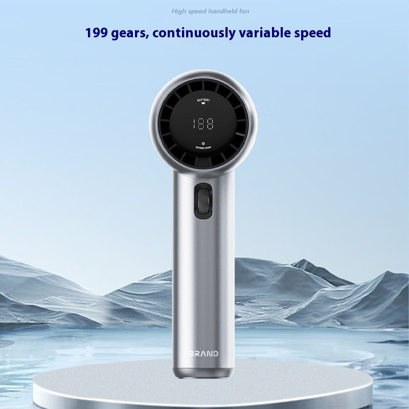 High-Speed Mini Turbo Handheld Fan – Rechargeable & Portable