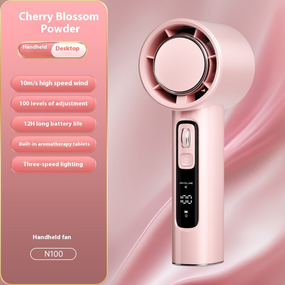 High-Speed Turbo USB Fan – Bladeless, LED Display, 13000 RPM, 3000mAh