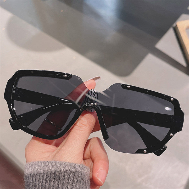 Personalized Large Frame Round Face Skinny Sunglasses - The Summer Stop