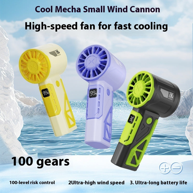 100-speed Handheld High-speed Fan Mecha Outdoor Portable Fan - The Summer Stop