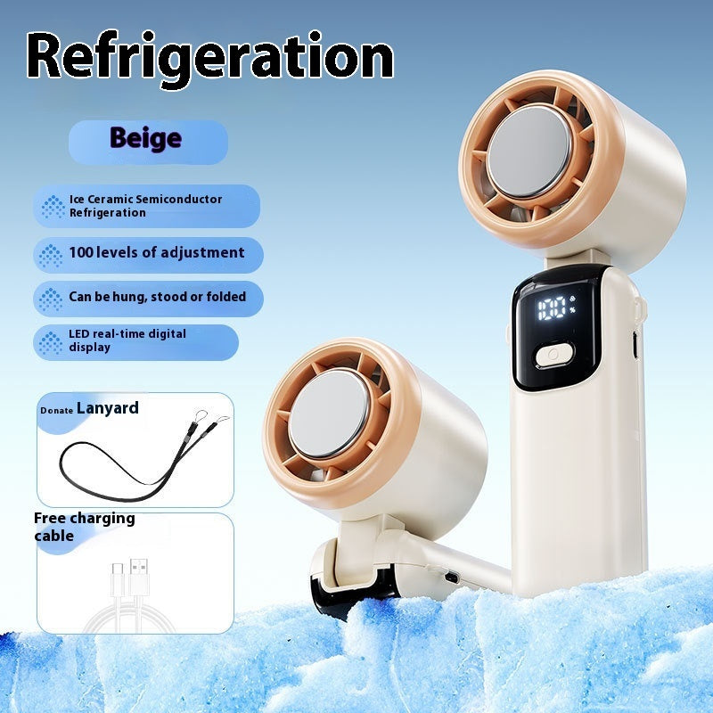 Violent High-Speed USB Fan – Handheld, Neck-Wearable, ICE Cool with Digital Display